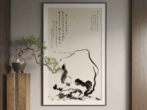 New Chinese ink painting calligraphy and painting decorative painting hanging painting