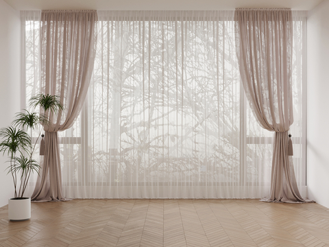 Plain curtain gauze curtain