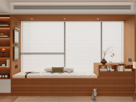 Modern Floating Window Sill Bay Window Cabinet