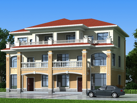 Appearance of double-family villa