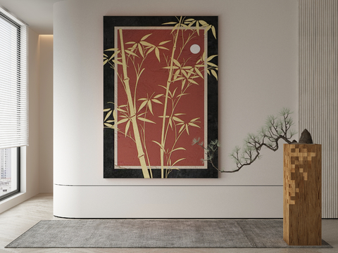 New Chinese Hanging Painting Bamboo Leaf Painting Decorative Painting