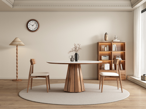 Middle style dining table and chair round dining table