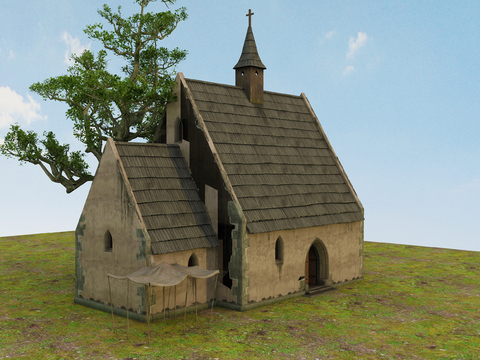 European style small church folk church appearance