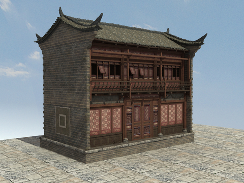 Chinese ancient building tower attic