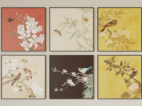 New Chinese Decorative Painting Flower and Bird Painting Hanging Painting