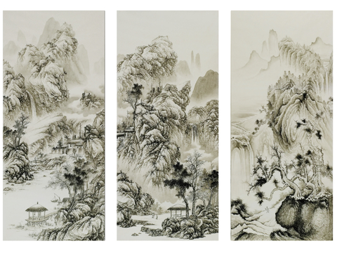 New Chinese Landscape Painting Decorative Painting Combination Painting