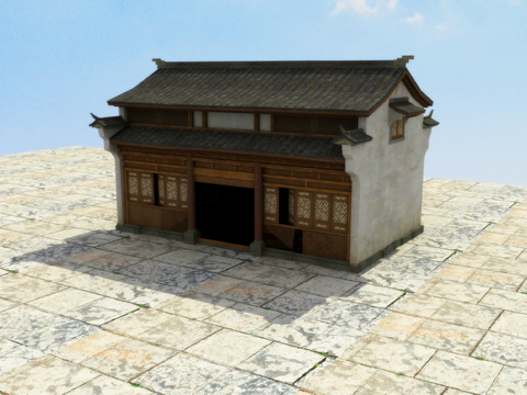 Chinese ancient building tower attic