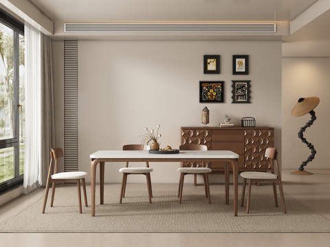 Middle style dining table and chair