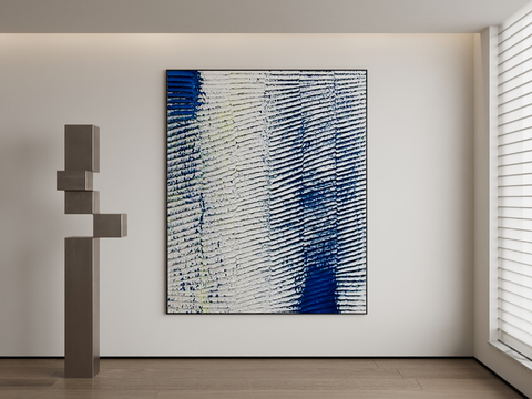 Modern Decorative Painting Blue and White Hanging Painting Abstract Hanging Painting