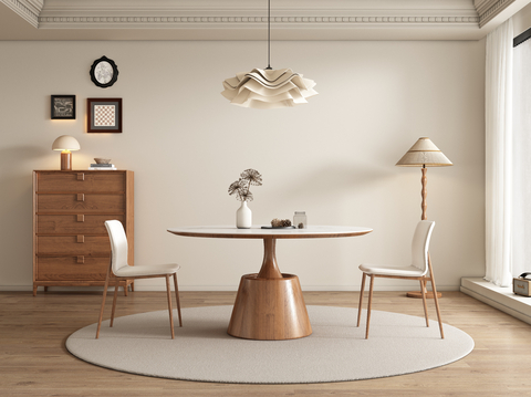 Middle style dining table and chair