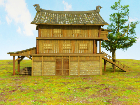 Chinese-style wooden house rural house