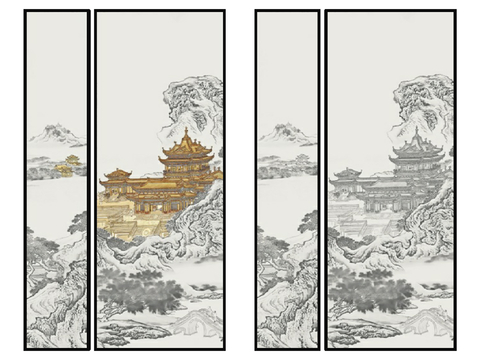 New Chinese Architectural Painting Landscape Painting Decorative Painting