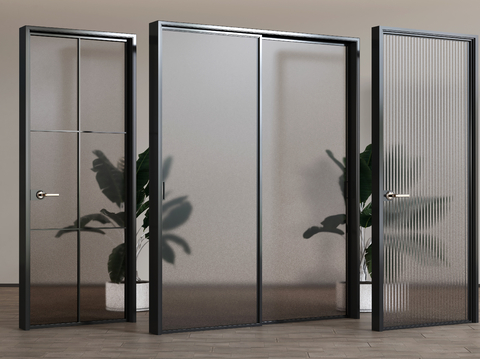 Modern glass door single door