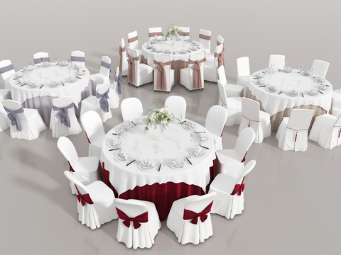 Modern banquet hall dining table and chairs