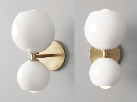 Modern double head wall lamp