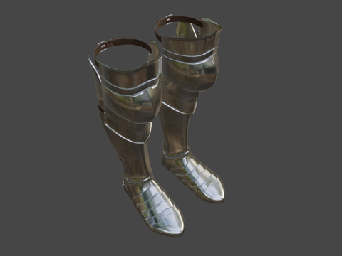 Medieval shin iron boots knee pads