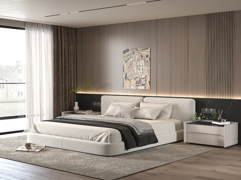 Minotti double bed bedroom