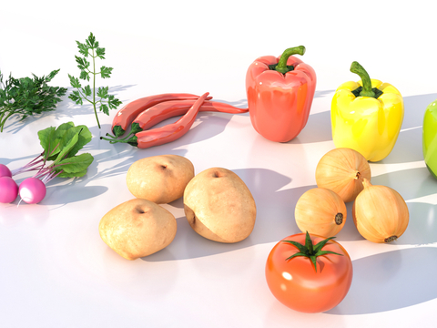 Vegetable crops Potato Radish Pepper