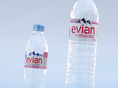 Evian bottled water mineral water