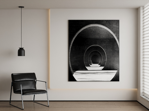 Quiet Painting Black and White Painting Abstract Painting Decorative Painting Hanging Painting