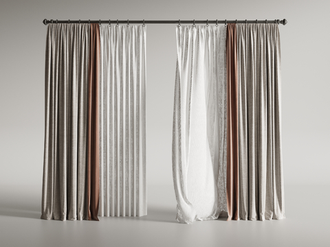 Modern Curtain Gauze Curtain Roman Rod Curtain