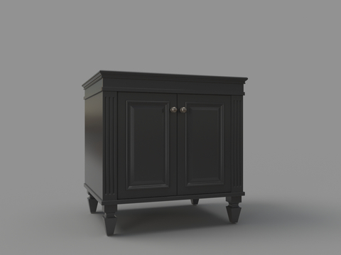 Black French Bedside Cabinet