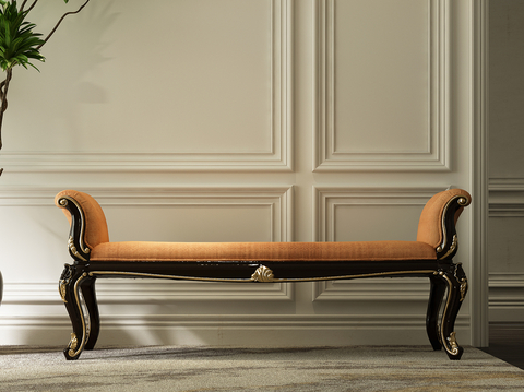 European Classical Bed End Stool Bench