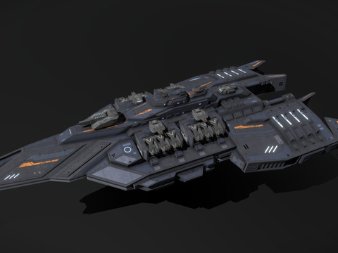 Sci-fi Aircraft Destroyer Battleship