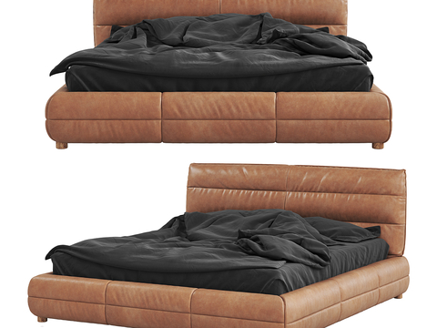 Nordic Double Bed Leather Bed