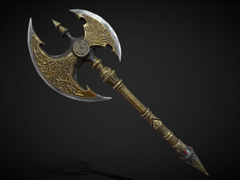 golden two-handed axe