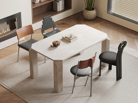 Middle style dining table and chair