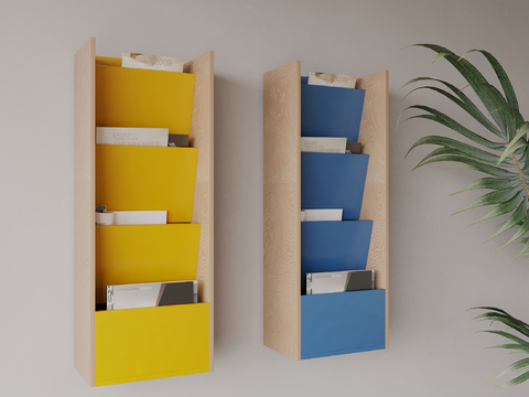 Dopamine Wall Hanging Color Solid Wood Bookshelf