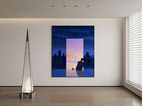 Modern Architectural Painting Cartoon Hanging Painting Decorative Painting