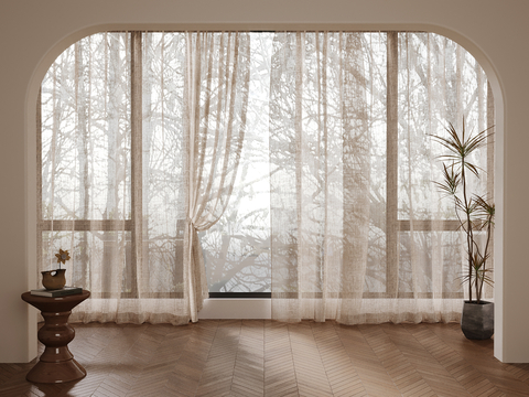 Cream Style curtain gauze curtain