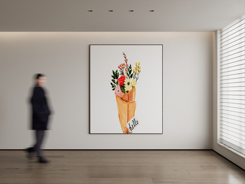 Modern Decorative Painting Flower Hanging Painting Hand Painting