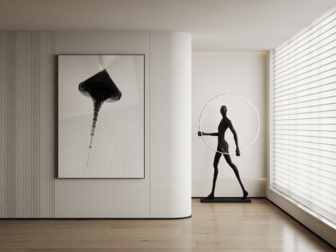 Modern Decorative Painting Black and White Hanging Painting