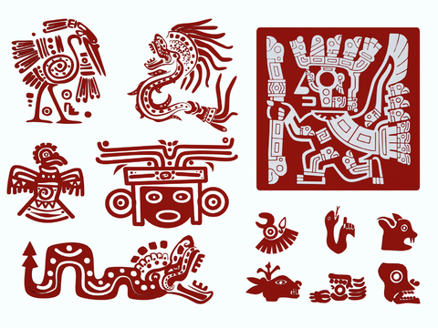 Maya Culture Wall Decoration Central American Totem Pattern