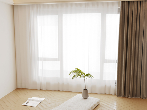 Modern Curtain Pleated Curtain Gauze Curtain