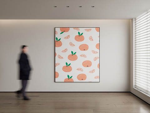 Modern Decorative Painting Persimmon Hanging Painting Small Fresh Hanging Painting