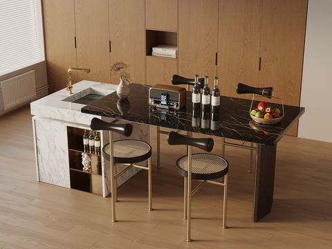 Modern Island Dining Table and Chair