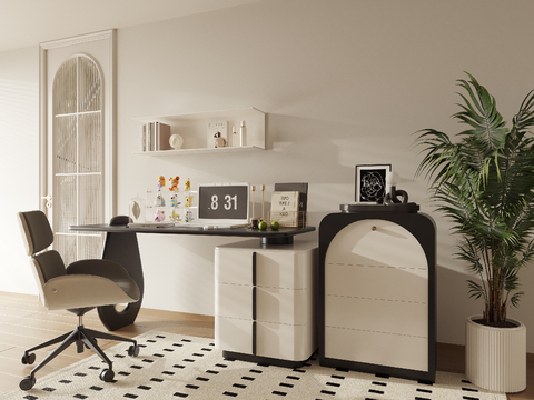 Cream Style desk bucket cabinet