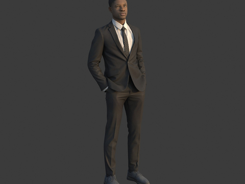 suit man african black figure