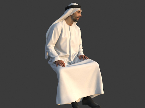 Sitting Character Arab Everyone