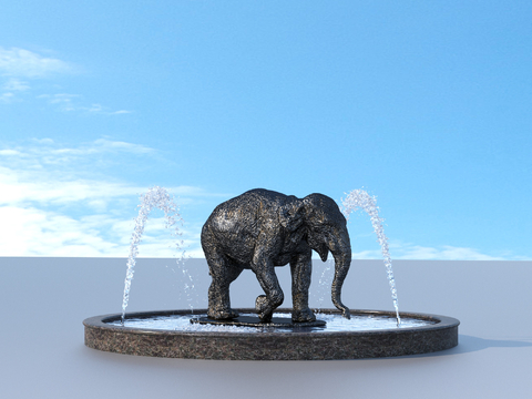 Elephant Sculpture City Sculpture Waterscape Fountain Landscape Sculpture