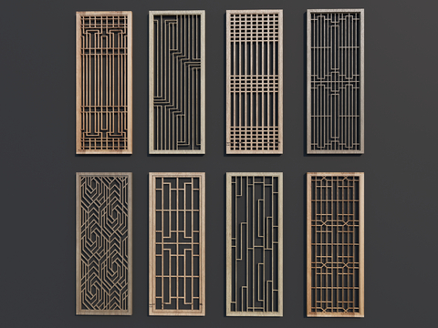 Neo-Chinese Style door and window wooden window solid wooden window hollow pattern wooden window lattice window