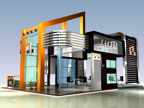 Modern exhibition booth exhibition hall free