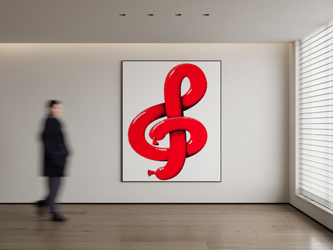 Modern Decorative Painting Red Hanging Painting Note Hanging Painting