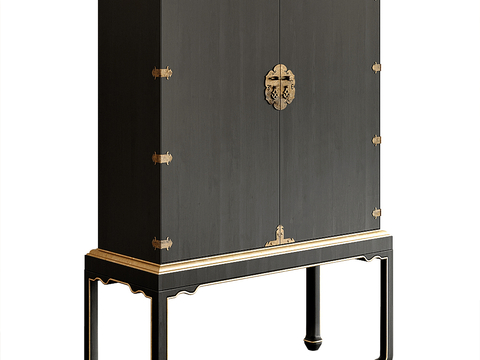 New Chinese-style Side Cabinet Entrance Cabinet Vertical Cabinet