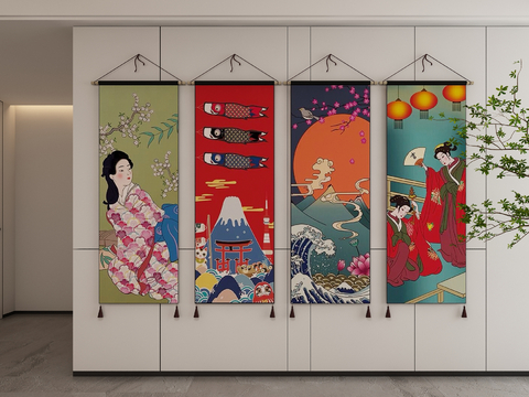 Japanese-style decorative painting hanging painting scroll painting