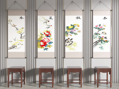 New Chinese Scroll Cable Painting Hanging Paintings